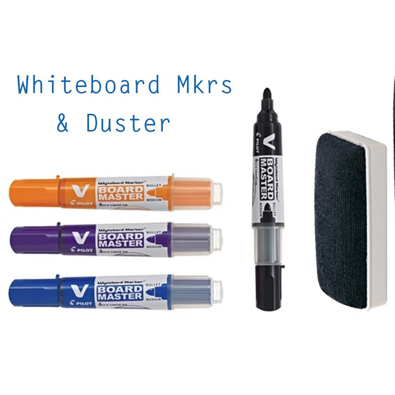 Pilot V Board Whiteboard Markers Set and Duster Shopee Singapore