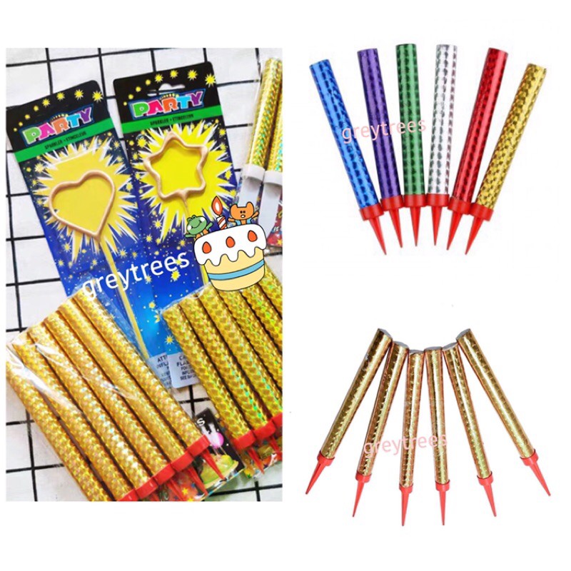 [SG Seller] CHEAPEST Happy Birthday Fireworks & Sparkler Candles Golden