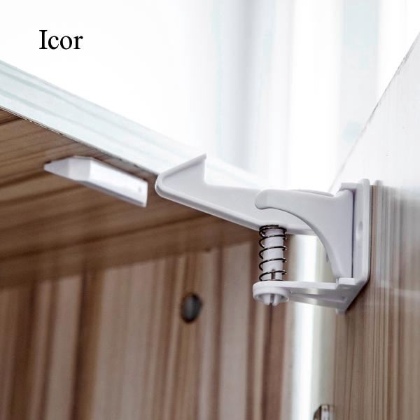 10 Pairs Invisible Safety Cabinet Drawer Locks Lock Catches For