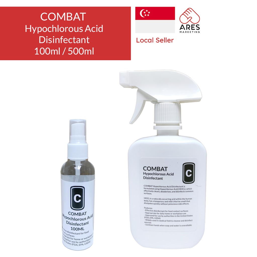 Combat Hypochlorous Acid Disinfectant 100ml/500ml Shopee Singapore