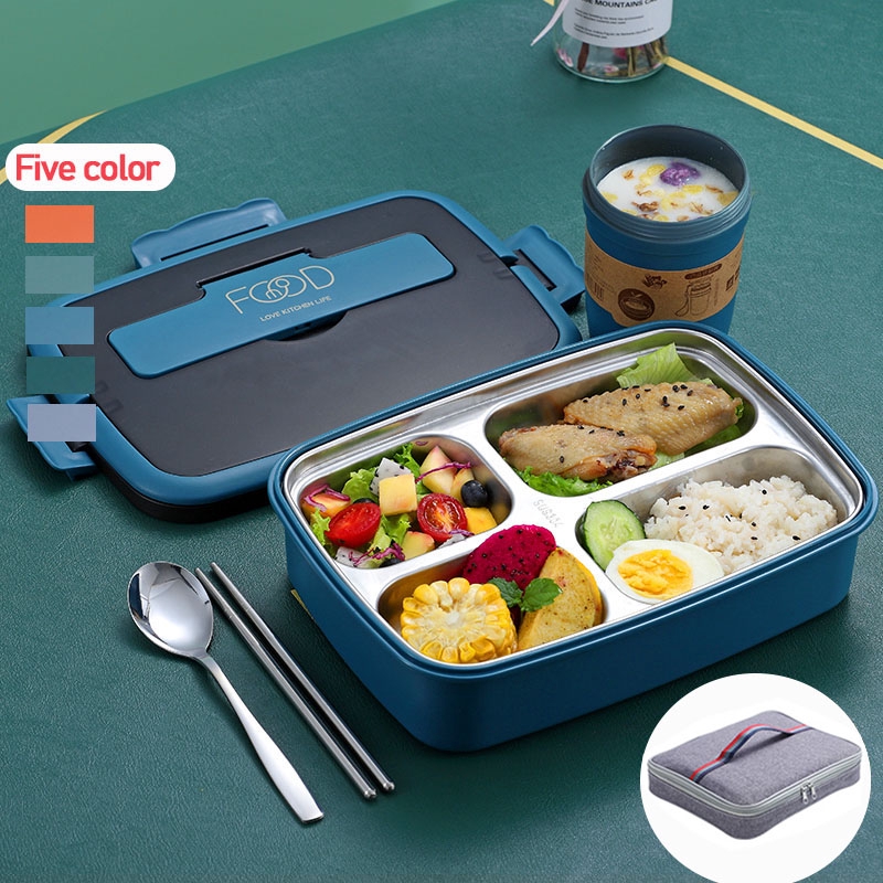 304 Stainless Steel 1250ML Lunch Box with Dinnerware Set Bento Box ...