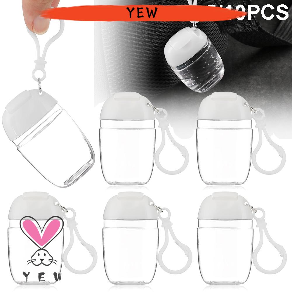 🌟YEW🌟 5/10PCS 30ml Portable Refillable Bottle Hook Hand Sanitizer Storage Empty Plastic Bottles Accessories Clamshell Travel Containers Multi-functional Soap Dispenser