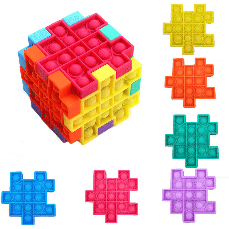Rainbow Pop It Cube Puzzle Toys Popit 