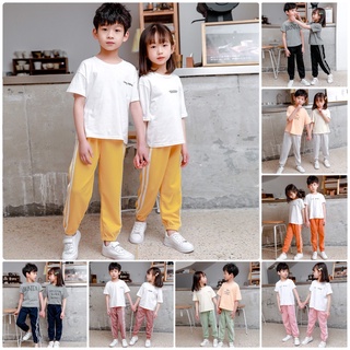 ✨2-12Y Kid's Boys Girls Long Pants Children Trousers Striped Printed Sport Casual Unisex Jogger Sweatpants