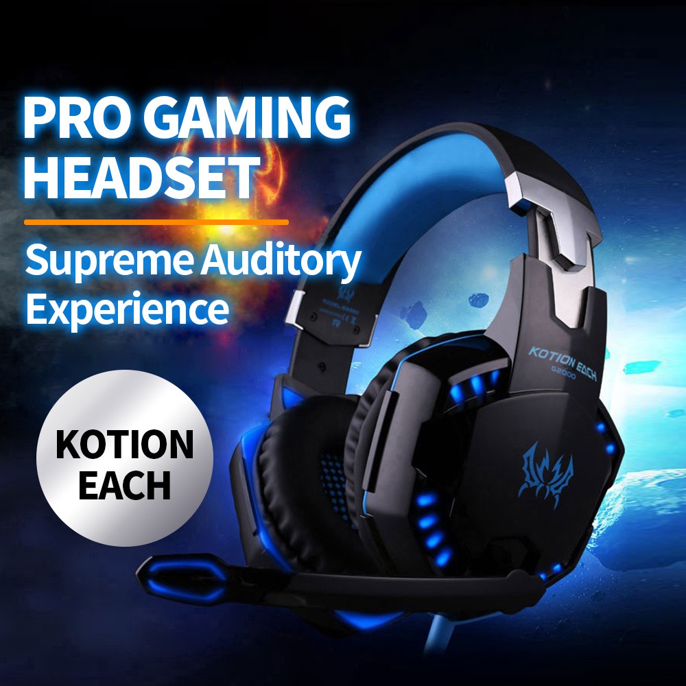 SG】KOTION EACH G2000 Headset Gamer Stereo Headphones with Mic/Led Light for PS4/XBox One/PC/Laptop | Shopee Singapore