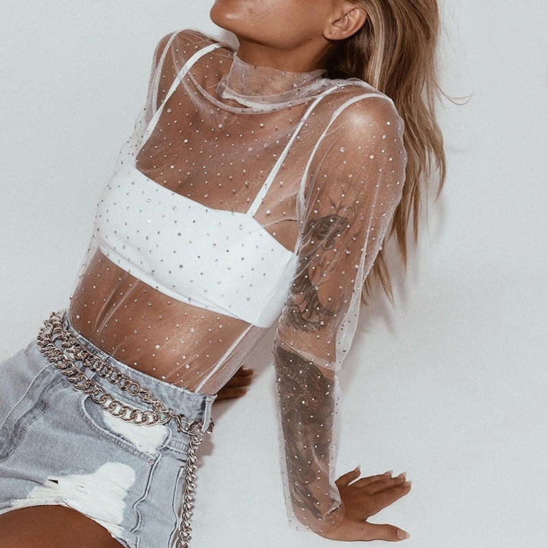ladies sheer blouses
