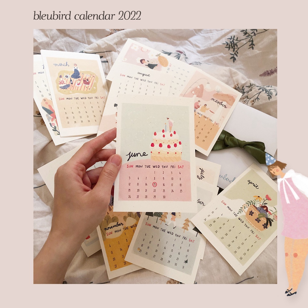 Bleubird Calendar 2022 Special Calendar Postcard Set Of 12 Sheets Of Size 10X15Cm | Shopee Singapore