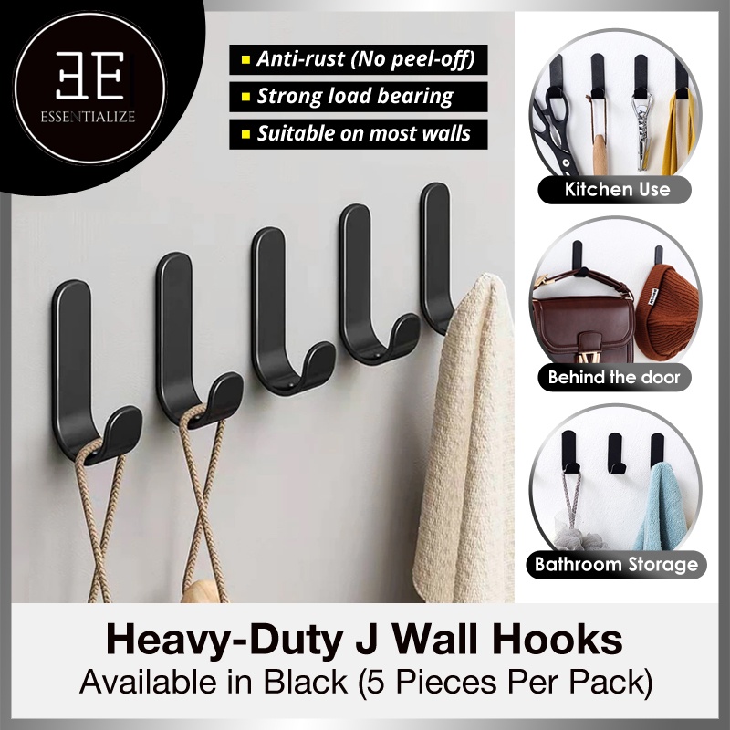 [SG Seller] No drill Heavy Duty Wall Hook Door Hooks Clothes Hangers Hanging Bathroom Toilet