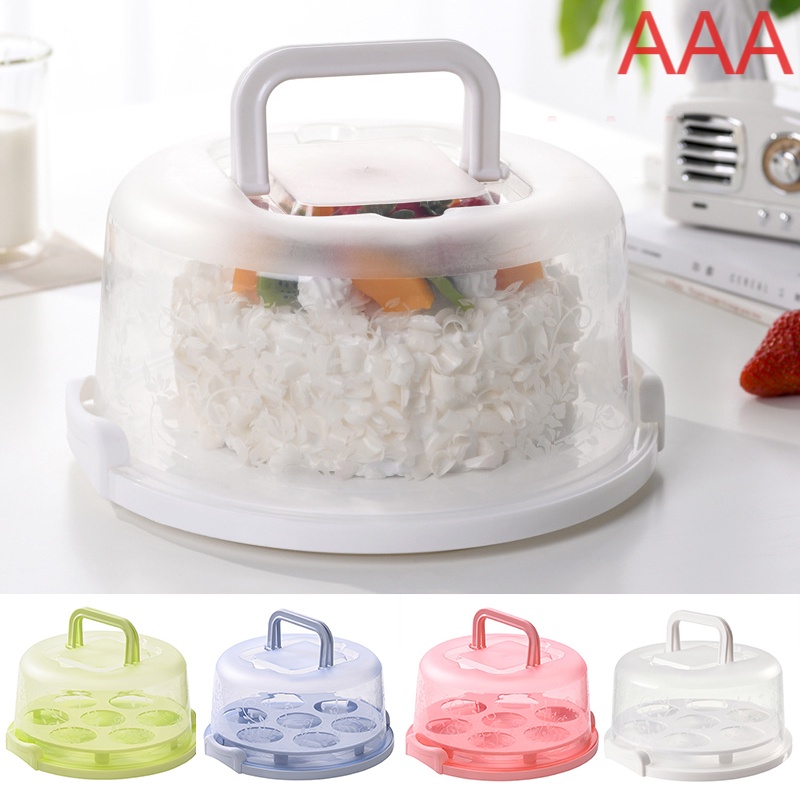 Portable Cake Storage Box Round Birthday Cake Box Kitchen Wedding ...