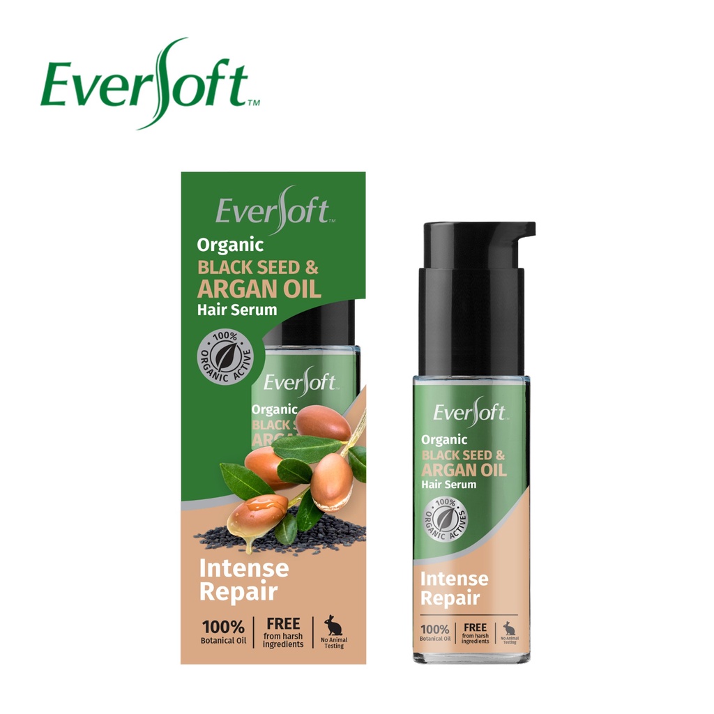 EVERSOFT Organic Black Seed & Argan Oil Hair Serum 50ml Shopee Singapore