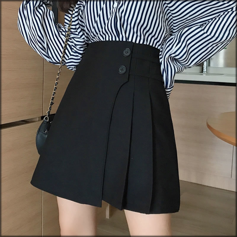 a line skirt black
