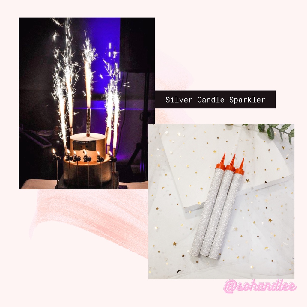 [SG Local Seller] SILVER/ CHAMPAGNE Firework Birthday Candle Sparkler