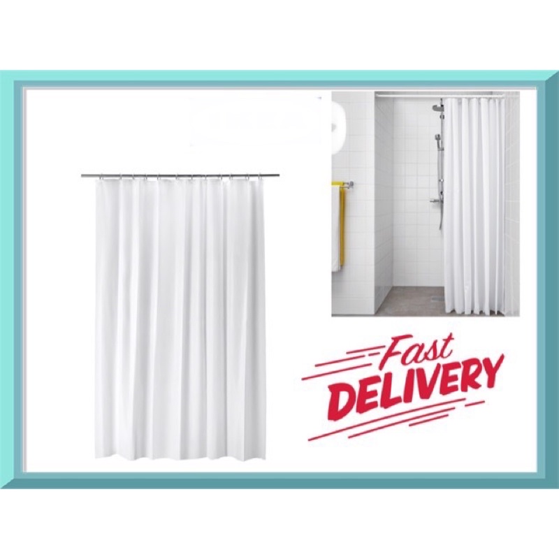 Shop Malaysia 𝗥𝗘𝗔𝗗𝗬 𝗧𝗢 𝗦𝗛𝗜𝗣 Bjarsen Shower Curtain 180x200cm White Langsir Bilik Air Murah Shopee Singapore