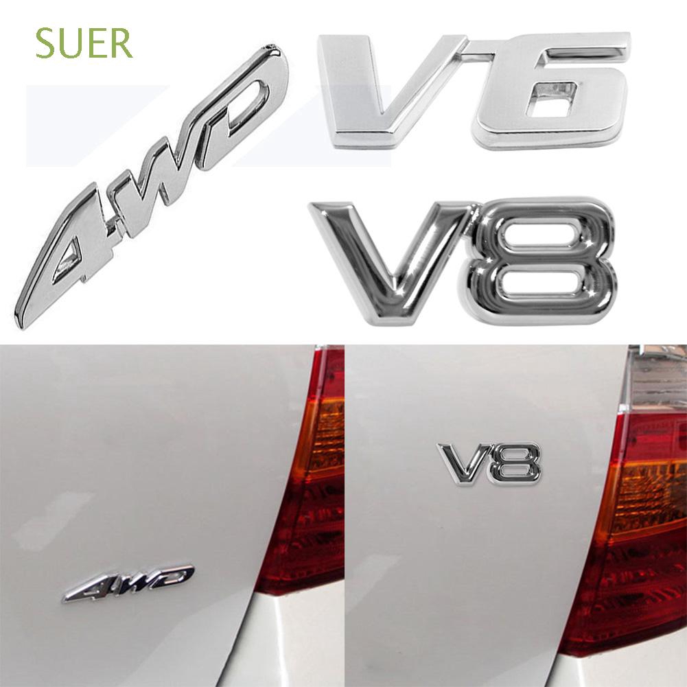 Chrome Silver V-8 Logo Sticker Badge Car Auto Truck Emblems Decal