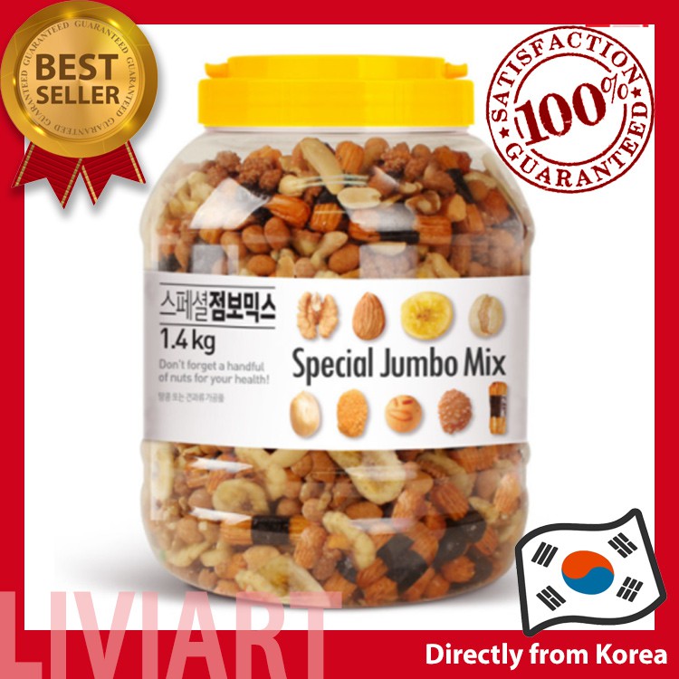 [Sunnuts] Premium Mixed Nuts 1.4kg Bulk Package Korean Natural Food (Peanuts, Roasted Almonds
