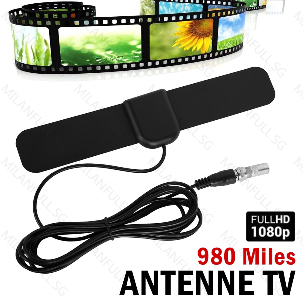 Ready Stock Jtweb Hdtv Digital Tv Antenna Indoor Aerial Hd Freeview Signal Amplified Thin 980 Mile Shopee Singapore