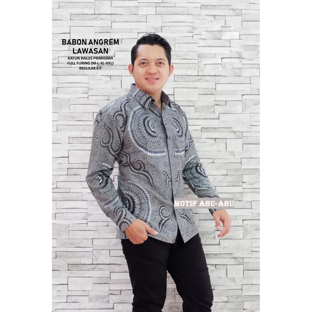 Batik Men Top Batik Shirt Men Long Sleeve Layer Furing Babon Orchid Are Are Are Shopee Singapore