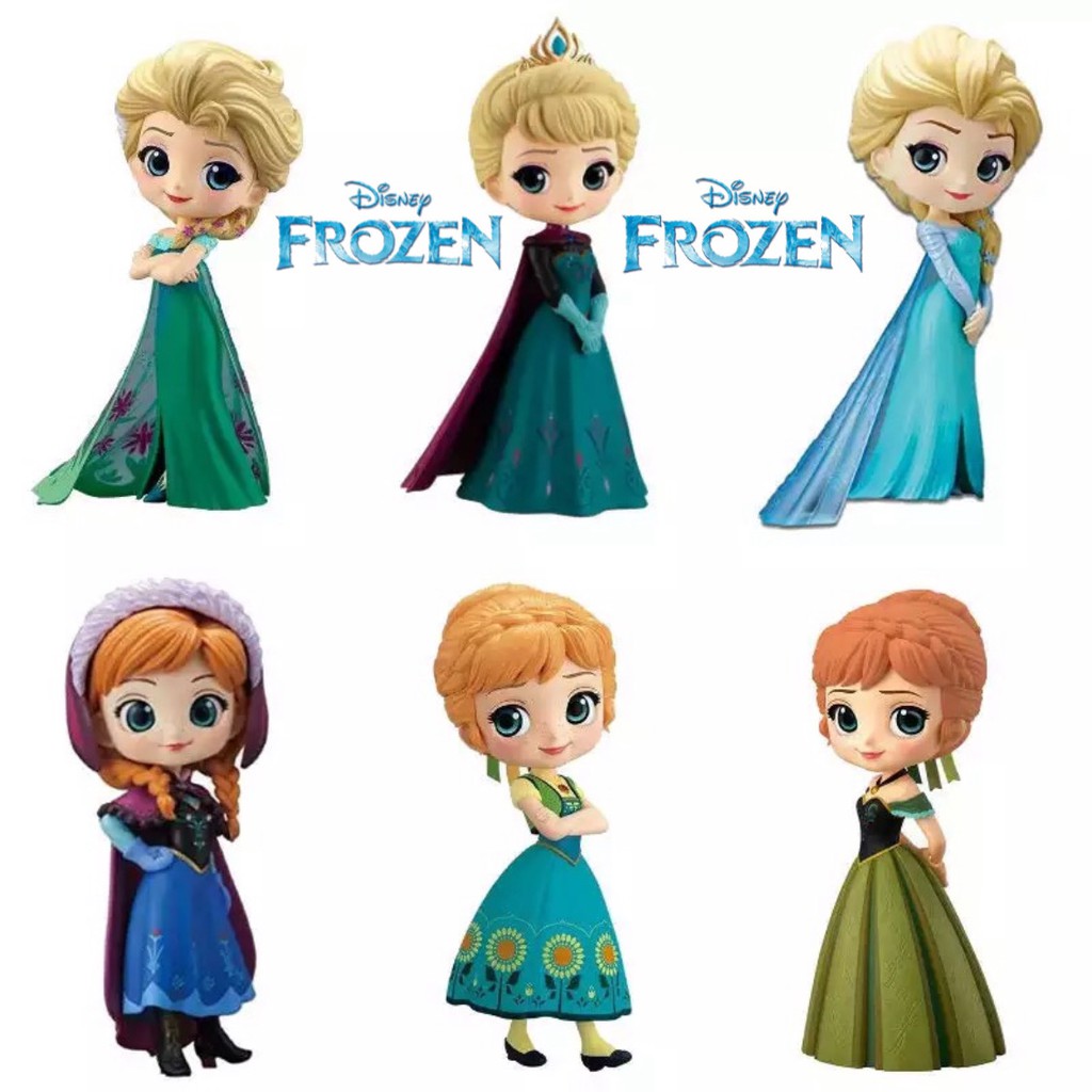 Action Figure Q Posket Princess Elsa Anna Frozen Qposket Topper Display Cake Decoration Toy Shopee Singapore