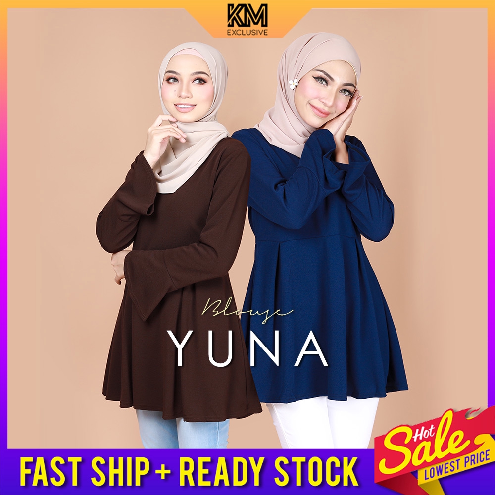 KM Muslimah Yuna Plus  Size  Cutting Elegant Peplum Women 