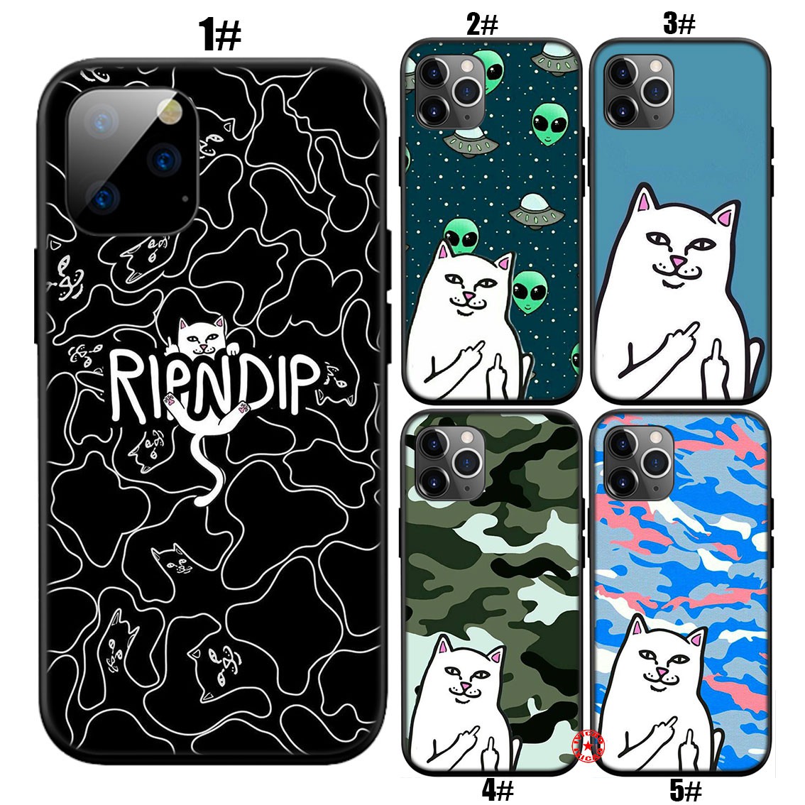 Iphone 11 12 Pro Max Mini Se Soft Silicone Phone Cover 121qf Middle Finger Cat Ripndip Shopee Singapore