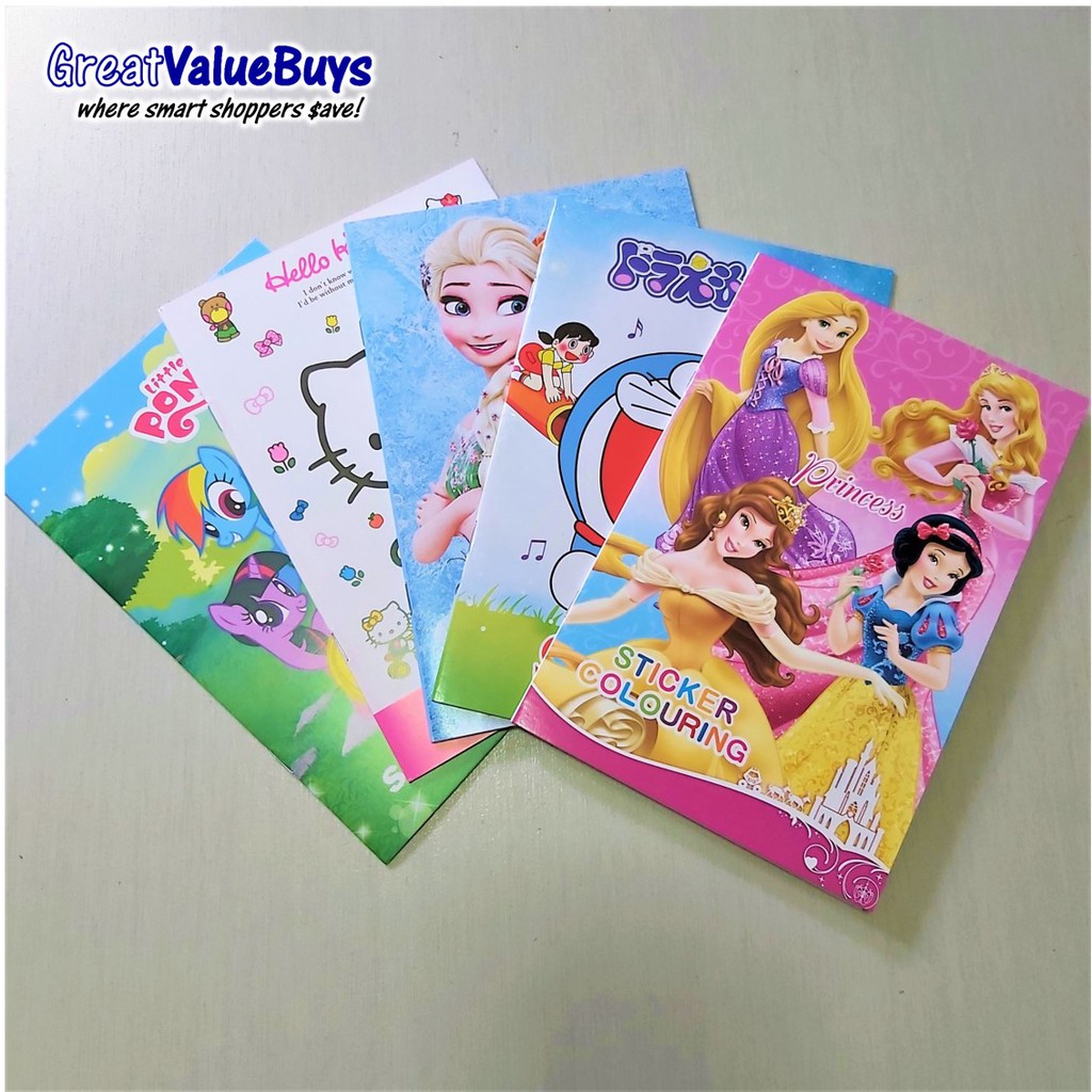 5 Pcs Bulk Buy A5 Colouring Book With Stickers Goodie Bag Toys Stationery Gifts Children Birthday Party Christmas Kids Shopee Singapore