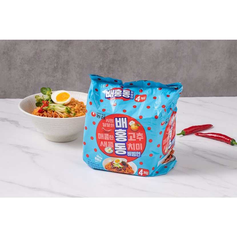 [Nongshim] Baehongdong Mix Spicy & Sweet Noodles 137g*4p main image 0
