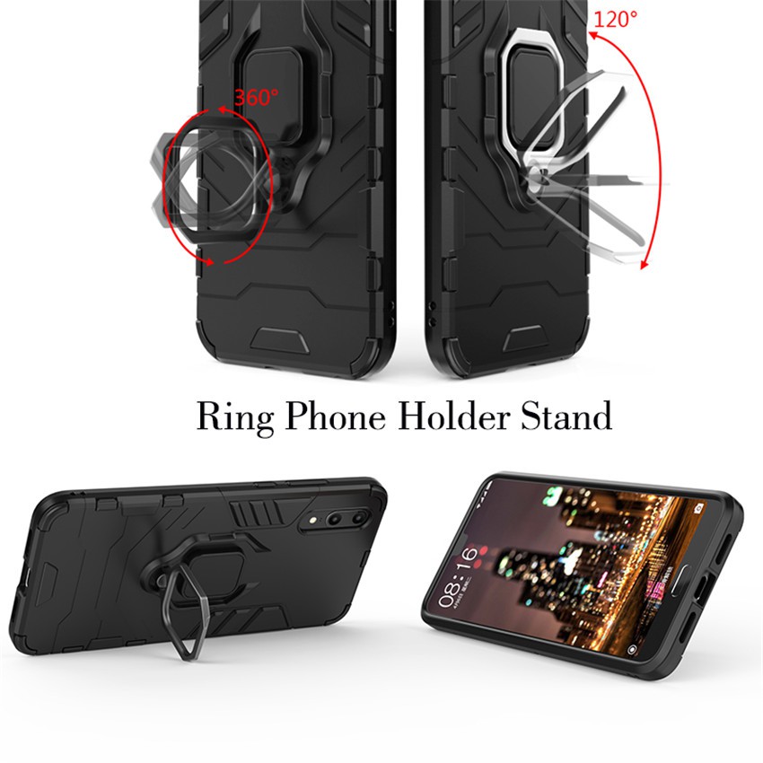 Casing Huawei Mate 9 10 20 Pro 20X Phone Case Magnetic Car Ring Stand Holder bumper Shockproof Shell Hard Cover Case