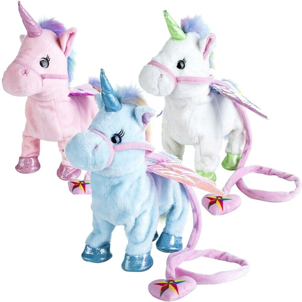 walking talking unicorn plush toy