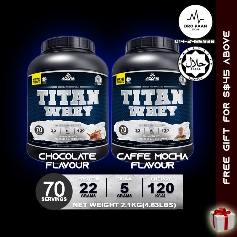 Agym Nutrition Titan Whey 2 1kg 70 Servings Chocolate Caffe Mocha Whey Protein Halal Certified Kkm Approved Shopee Singapore