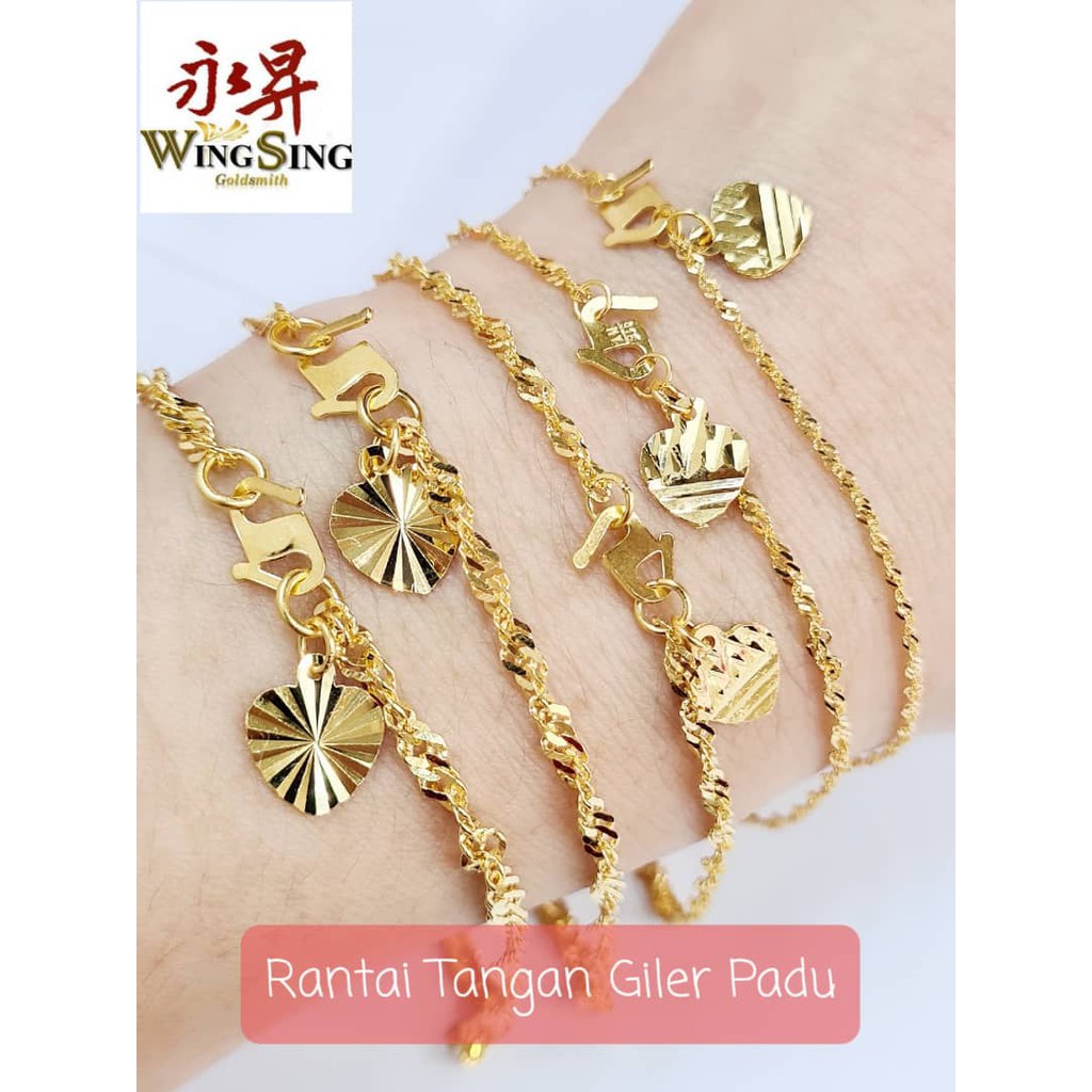 Ready Stock Cop 916 Coco Wide Chain Loceng 1 0cm 1 1cm Gold Korean Gold 24k 999 9 Plated Bracalets Shopee Singapore