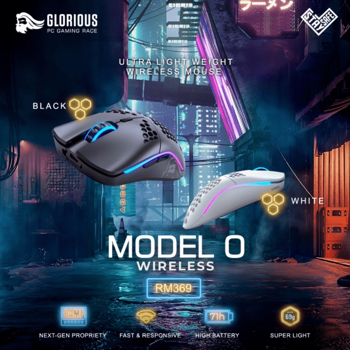 Glorious Pc Gaming Race Model O Wireless Rgb Gaming Mouse Matte Black Matte White Shopee Singapore