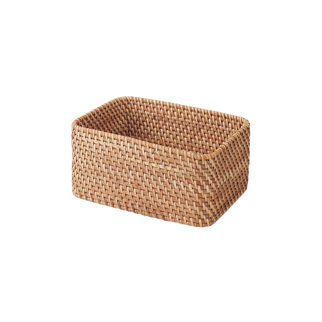 MUJI Stackable Rattan Box Rectangle 26 x 18cm Shopee Singapore