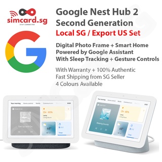 Google Nest Hub 2 (2nd Gen) with Warranty (Chalk, Charcoal, Mist, Sand, Sage) Smart Home Assistant + Sleep Sensing