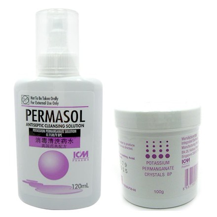 Potassium Permanganate Crystals Bp 100gm Potassium Permanganate Solution 1 120ml Permasol Shopee Singapore