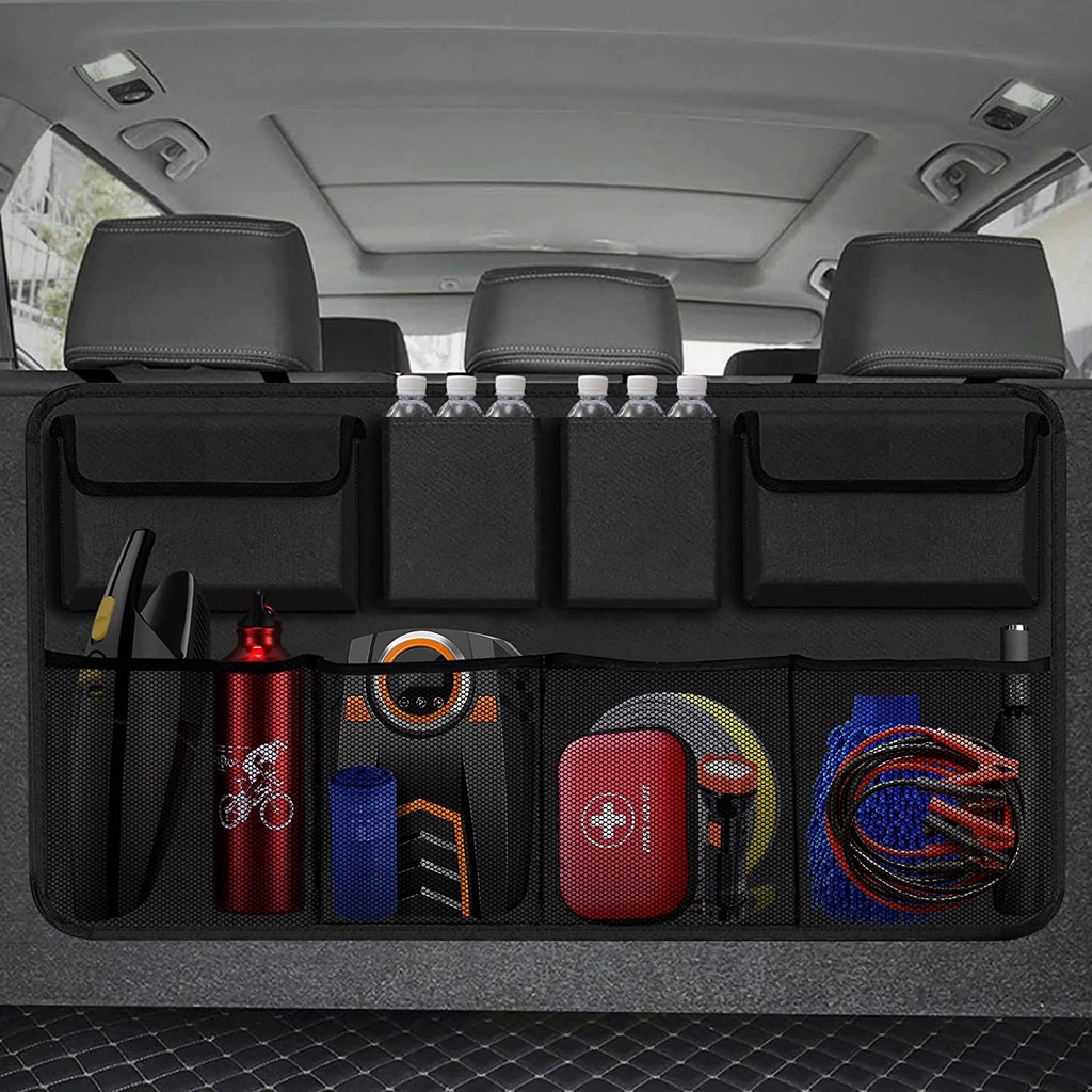 Car Trunk Organizer, Rear Seat Suspension Organizer, 8 Large Storage