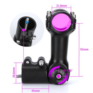 Adjustable Bicycle Handlebar Stem Riser 90-180 Degree 25.4/31.8mm Front  Fork Stem Adapter mtb Stem Road Bike Parts Accessories