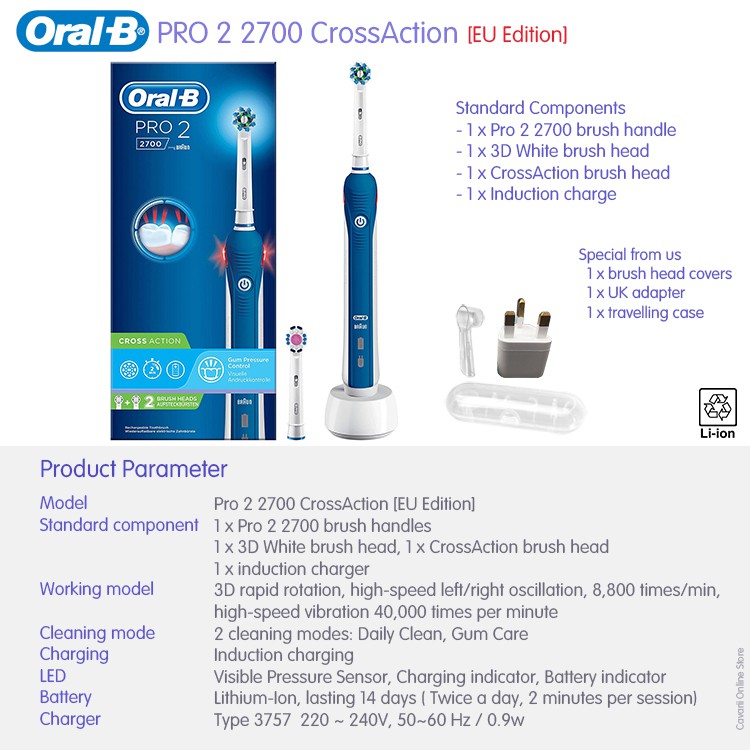 oral b pro 2700 cross action