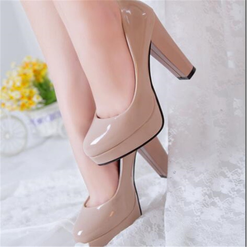 Womens Lady Round Toe Slip On Classic Pumps Bridal Party Dress Shoes Heels Size 