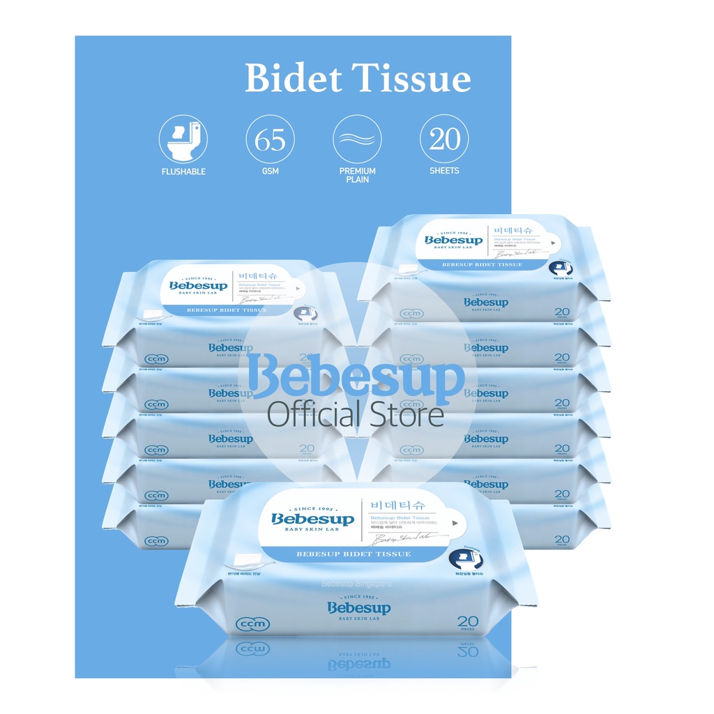 [Official] Bebesup Flushable Bidet Wet Tissue (Flushable Wet Wipes
