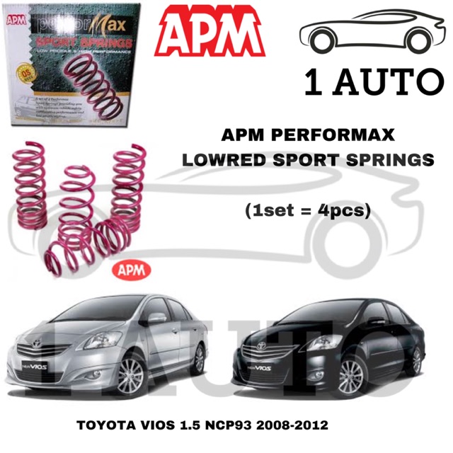 Apm Performax Lowered Sport Spring For Toyota Vios Ncp93 2008 2012 Shopee Singapore