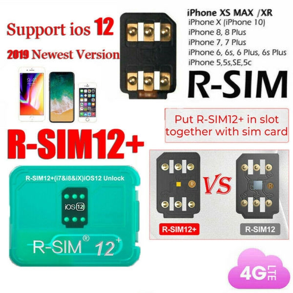 Rsim 12 Plus 19 R Sim Nano Unlock Card For Iphone X 8 7 6 6s 4g Ios 12 3 Shopee Singapore