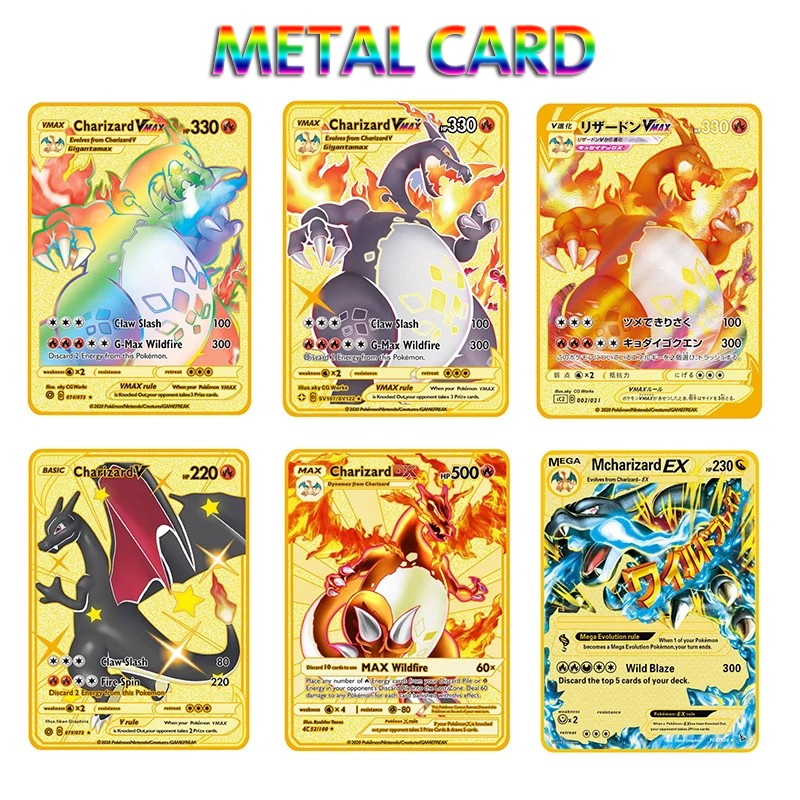 2021 NEW Pokemon Cards Metal Card V Card PIKACHU Charizard Golden Vmax