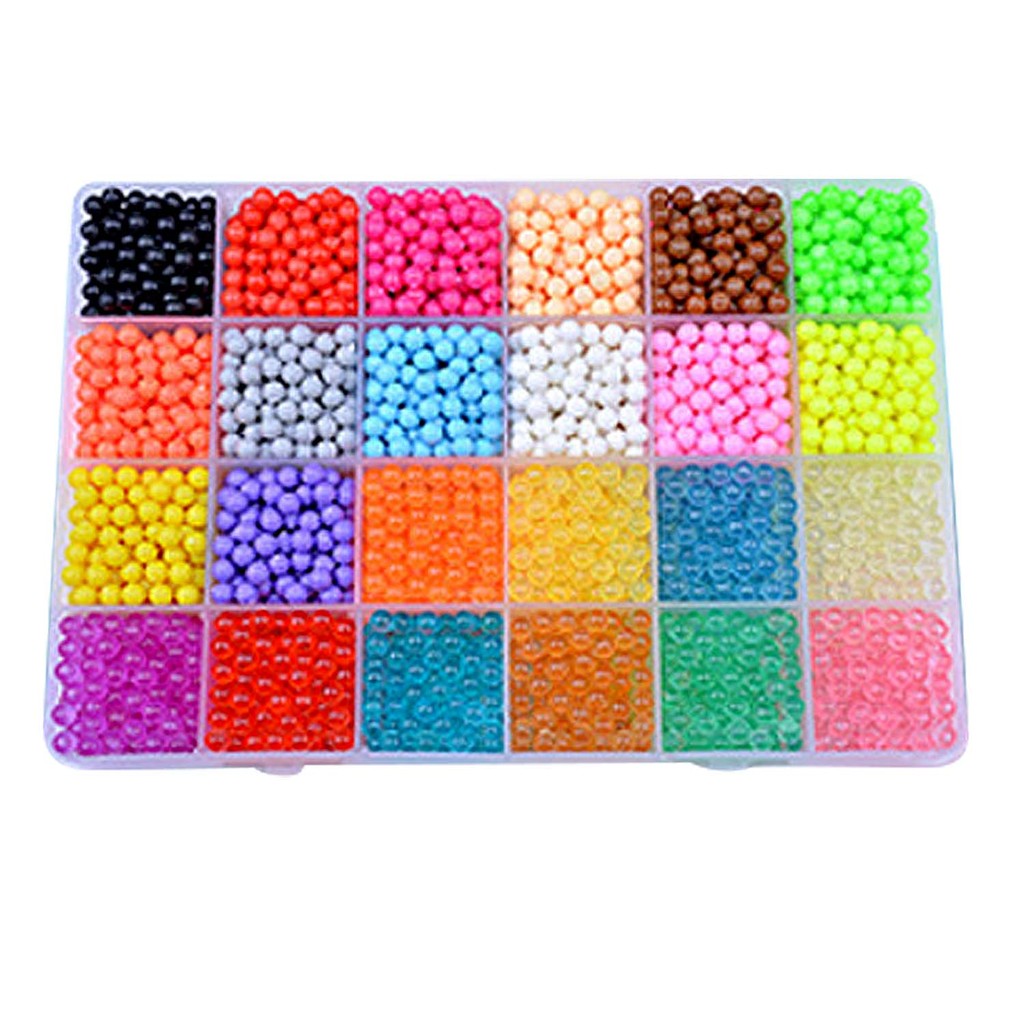 24 Colors 3600 Grains Aqua Water Craft Sticky Beads for Kids DIY