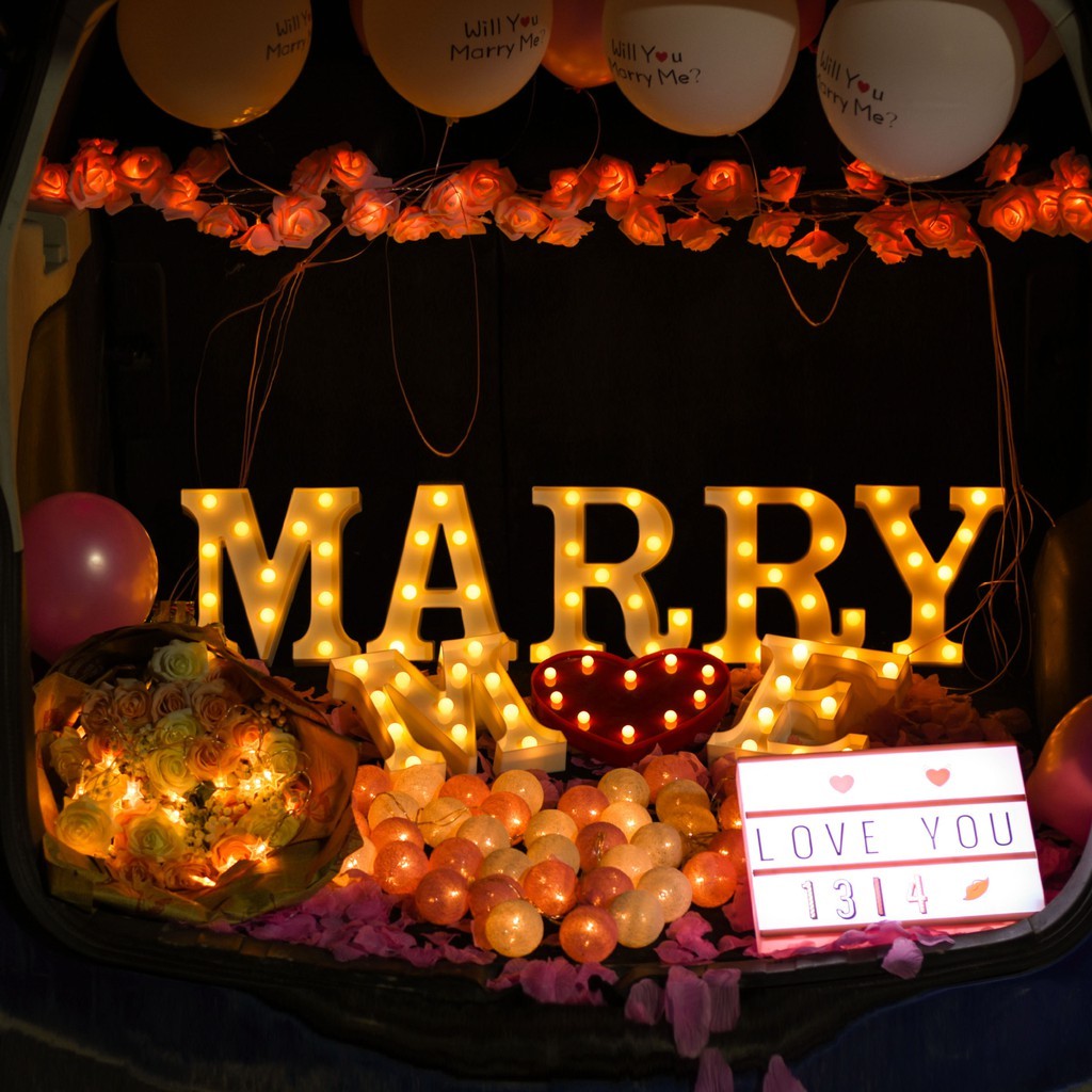 Sg Seller Remote Control Will You Marry Me Led Letter Light For Wedding Proposal Decoration Shopee Singapore