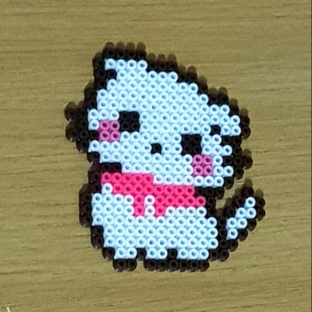 Pyssla perler beads craft: cute white puppy design customisable color ...