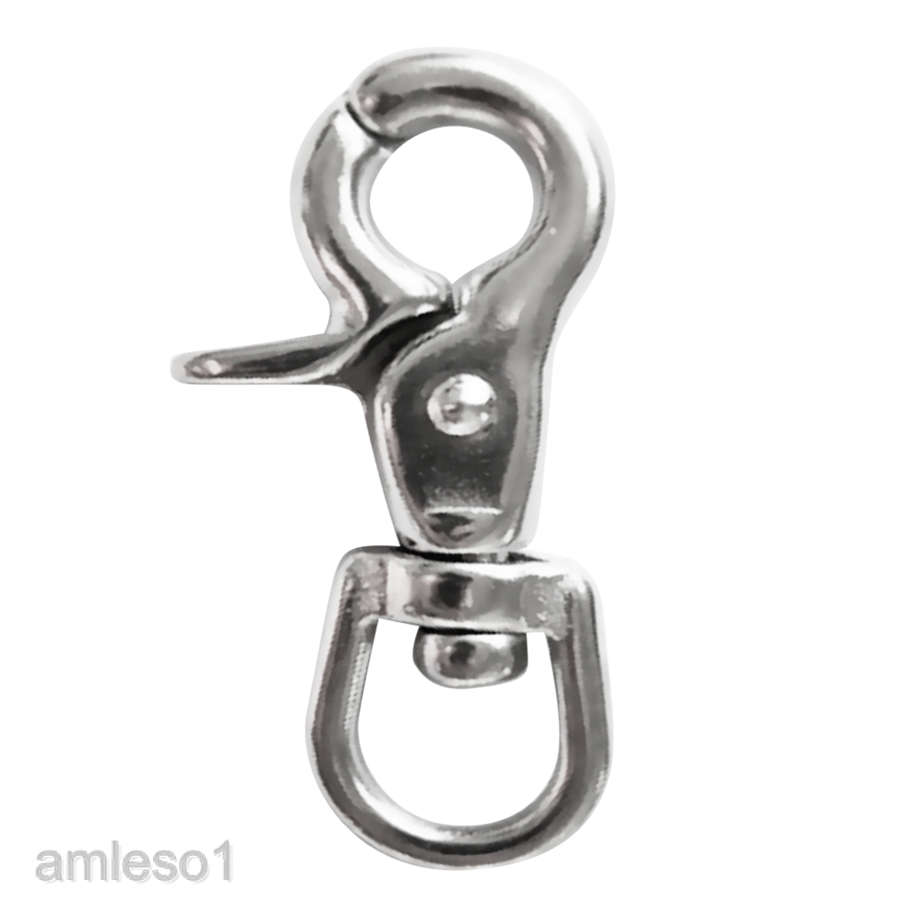 5 x 90mm 304 Stainless Steel SwivelEye Bolt Snap Hook Round Swivel