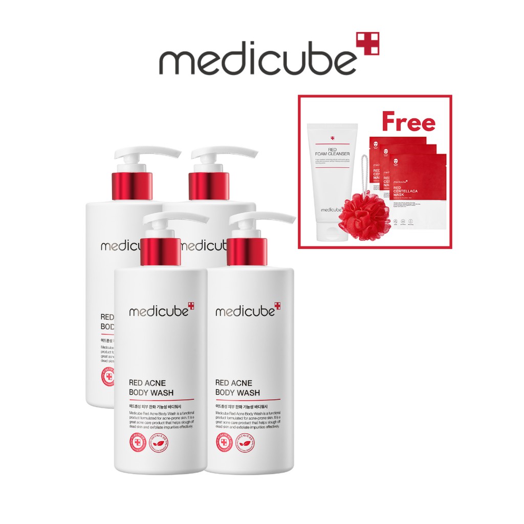 [medicube Official] Red Acne Body Wash 4 Pack Set Shopee Singapore