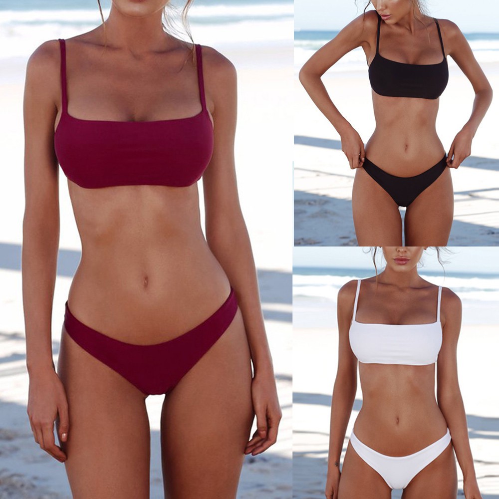 Women Bandeau Bandage Bikini Set Push Up Brazilian Swimwear Beachwear Swimsuit Shopee Singapore