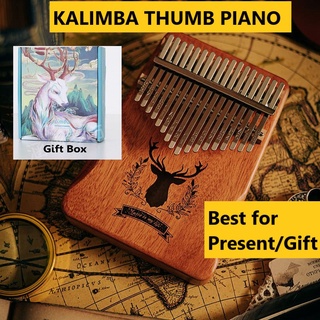 [New] Premium Kalimba 17 Keys Thumb Piano Crystal Acrylic Gecko Kalinba 卡林巴 birthday gift Christmas present