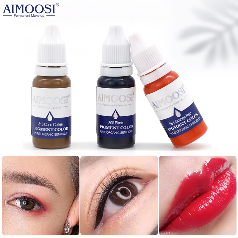 Aimoosi 15ml Tattoo Permanent Makeup Eyebrow Lip Eyeliner Pigment Ink Nano Pure Organic Microblading Tattoo Ink 35 Color Shopee Singapore